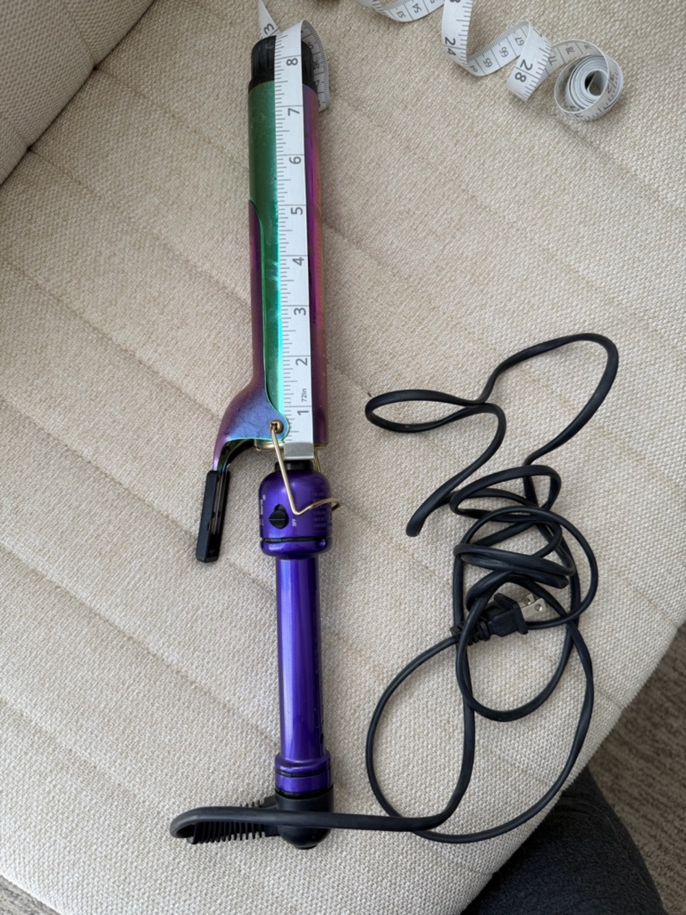 Extra Long Barrel 1 1/2”  Iridescent Purple Curling Iron